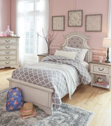 Realyn Chipped White Upholstered Panel Youth Bedroom Set by Ashley at Eve Furniture