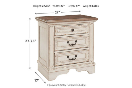Realyn Chipped White Upholstered Sleigh Bedroom Set by Ashley at Eve Furniture