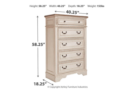 Realyn Chipped White Upholstered Sleigh Bedroom Set by Ashley at Eve Furniture