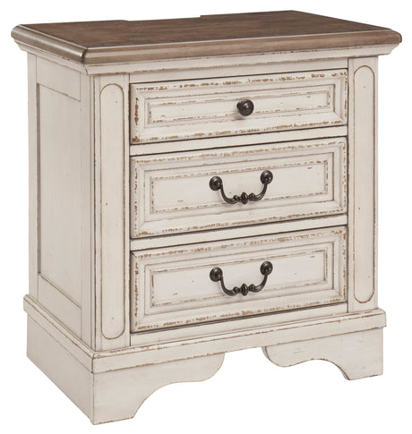 Realyn Chipped White Upholstered Storage Platform Bedroom Set with Footboard Bench by Ashley at Eve Furniture