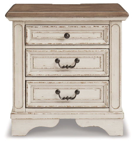 Realyn Chipped White Upholstered Storage Platform Bedroom Set with Footboard Bench by Ashley at Eve Furniture