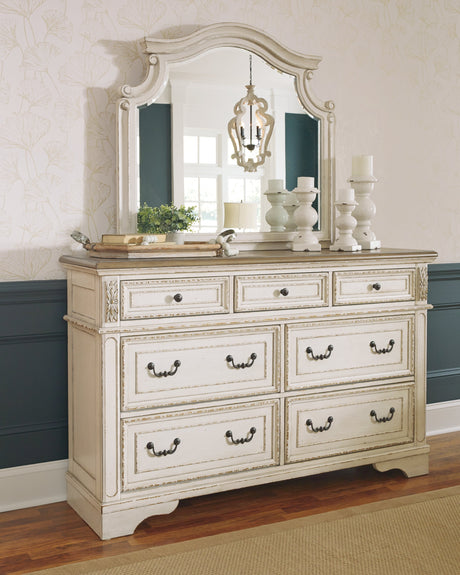 Realyn Chipped White Upholstered Storage Platform Bedroom Set with Footboard Bench by Ashley at Eve Furniture