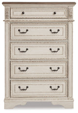 Realyn Chipped White Upholstered Storage Platform Bedroom Set with Footboard Bench by Ashley at Eve Furniture