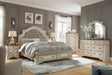 Realyn Chipped White Upholstered Storage Platform Bedroom Set with Footboard Bench by Ashley at Eve Furniture