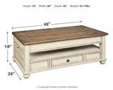 Realyn Coffee Table with 2 End Tables in White/Brown by Ashley at Eve Furniture