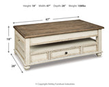 Realyn Coffee Table with 2 End Tables in White/Brown by Ashley at Eve Furniture