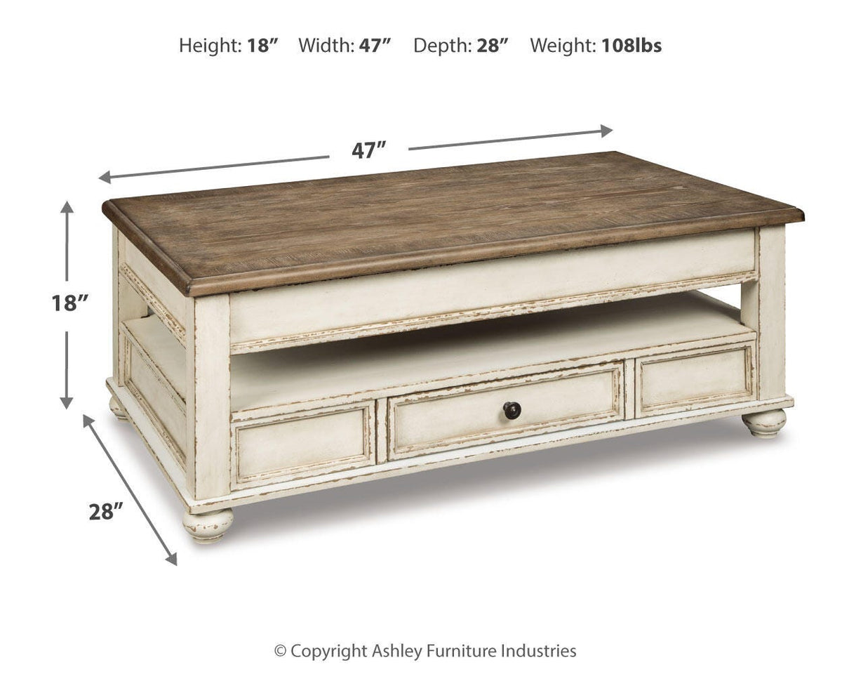 Realyn Coffee Table with 2 End Tables in White/Brown by Ashley at Eve Furniture