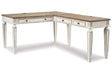 Realyn White/Brown 2-Piece Home Office Desk by Ashley at Eve Furniture