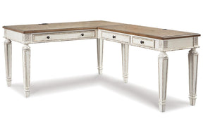 Realyn White/Brown 2-Piece Home Office Desk by Ashley at Eve Furniture