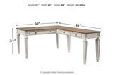 Realyn White/Brown 2-Piece Home Office Desk by Ashley at Eve Furniture