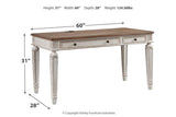 Realyn White/Brown 60" Home Office Desk by Ashley at Eve Furniture