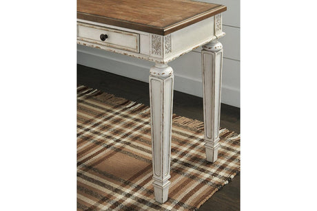 Realyn White/Brown 60" Home Office Desk by Ashley at Eve Furniture