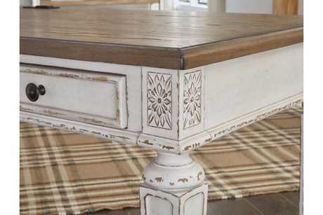 Realyn White/Brown 60" Home Office Desk by Ashley at Eve Furniture