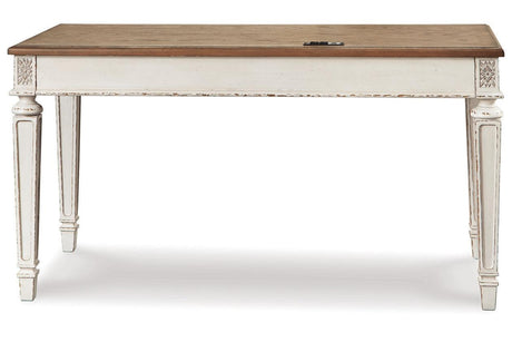 Realyn White/Brown 60" Home Office Desk by Ashley at Eve Furniture