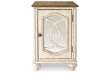 Realyn White/Brown Chairside End Table by Ashley at Eve Furniture