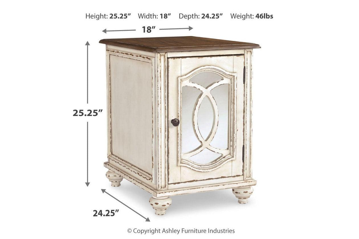 Realyn White/Brown Chairside End Table by Ashley at Eve Furniture
