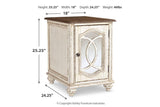 Realyn White/Brown Chairside End Table by Ashley at Eve Furniture
