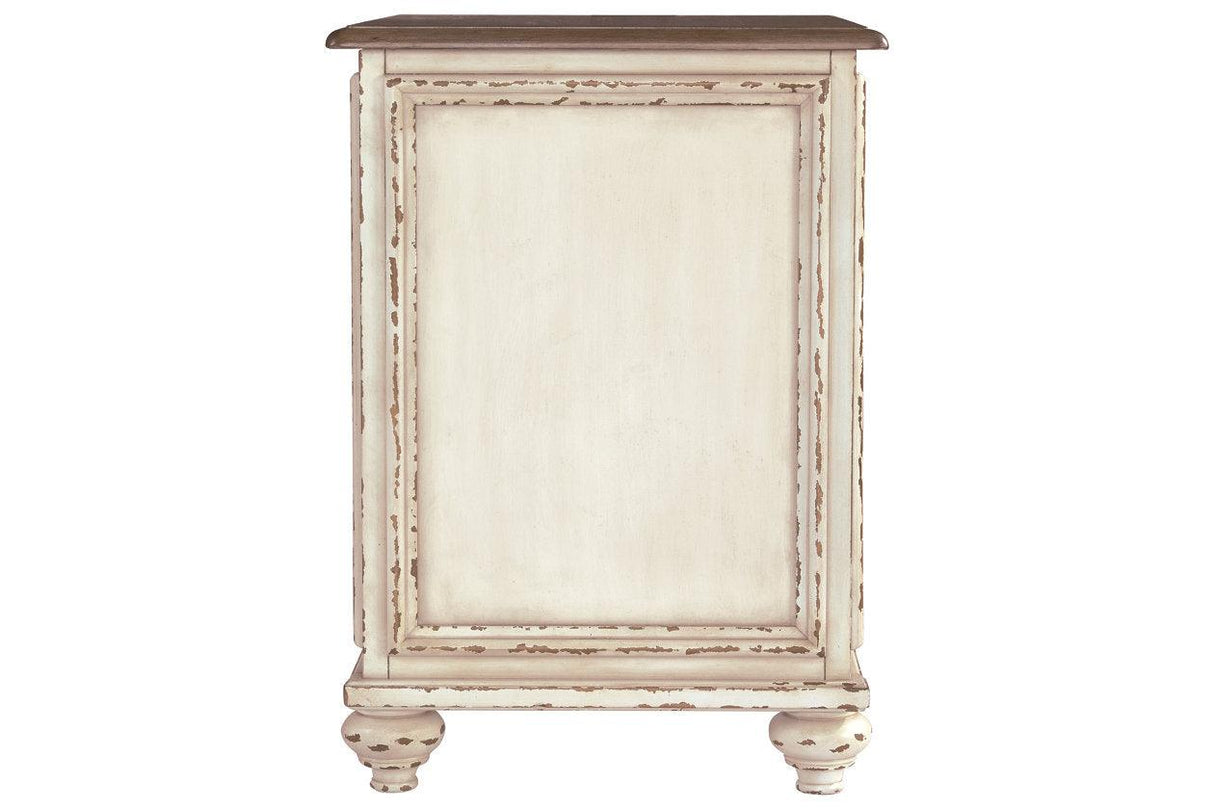 Realyn White/Brown Chairside End Table by Ashley at Eve Furniture