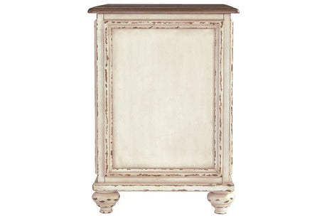Realyn White/Brown Chairside End Table by Ashley at Eve Furniture