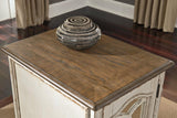 Realyn White/Brown Chairside End Table by Ashley at Eve Furniture