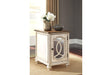 Realyn White/Brown Chairside End Table by Ashley at Eve Furniture