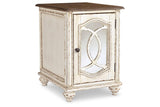 Realyn White/Brown Chairside End Table by Ashley at Eve Furniture