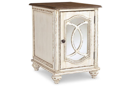 Realyn White/Brown Chairside End Table by Ashley at Eve Furniture