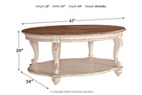 Realyn White/Brown Coffee Table by Ashley at Eve Furniture