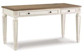 Realyn White/Brown Home Office Lift Top Desk by Ashley at Eve Furniture