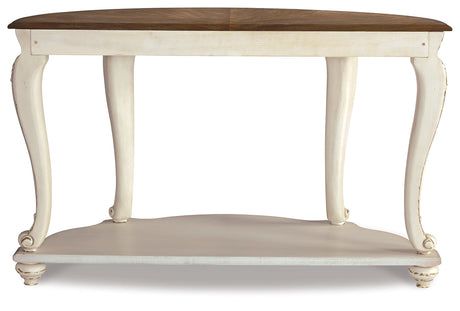 Realyn White/Brown Sofa Table by Ashley at Eve Furniture