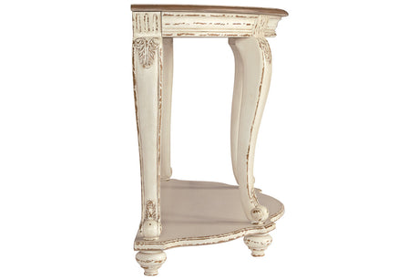 Realyn White/Brown Sofa Table by Ashley at Eve Furniture