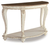 Realyn White/Brown Sofa Table by ASHLEY FURNITURE at Eve Furniture