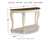 Realyn White/Brown Sofa Table by ASHLEY FURNITURE at Eve Furniture