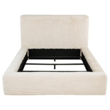 Rebecca Cream Faux Fur Upholstered Eastern King Bed by Coaster at Eve Furniture