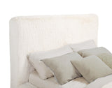 Rebecca Cream Faux Fur Upholstered Queen Bed by Coaster at Eve Furniture