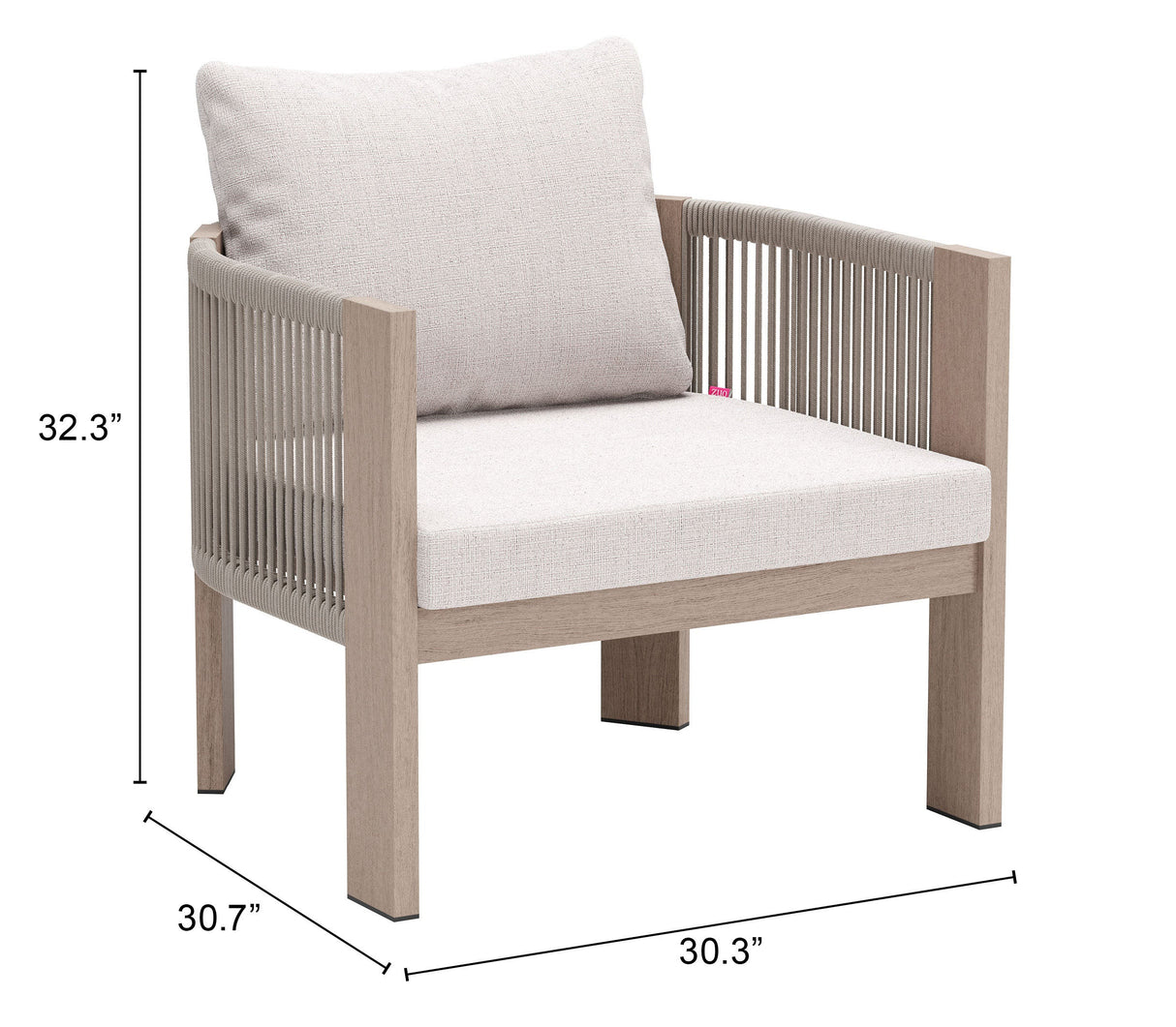 Rebel Beige Outdoor Accent Chair by Zuomod at Eve Furniture