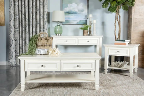 Rectangular Buttermilk 2-Drawer Sofa Table by Coaster at Eve Furniture