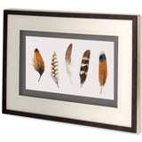 Red Rock Feathers I by Grace Popp a Hand Embellished Textured Framed Art Print Matted under Glass by Mercana at Eve Furniture