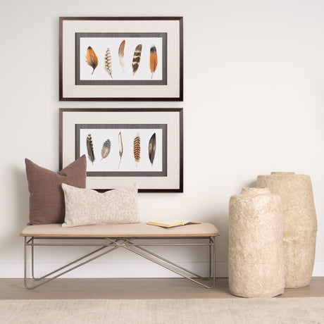Red Rock Feathers II by Grace Popp a Hand Embellished Textured Framed Art Print Matted under Glass by Mercana at Eve Furniture