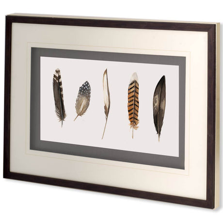 Red Rock Feathers II by Grace Popp a Hand Embellished Textured Framed Art Print Matted under Glass by Mercana at Eve Furniture