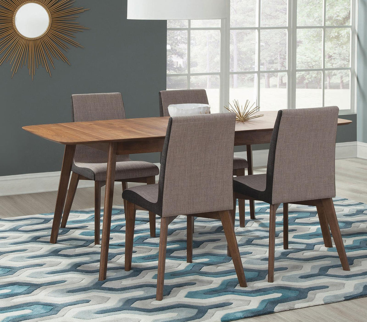 Redbridge Natural Walnut/Gray 5-Piece Dining Set