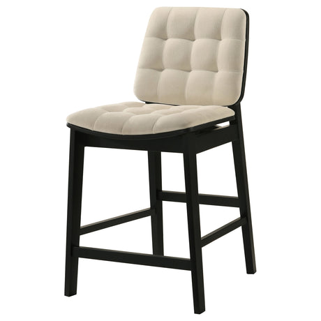 Redbridge Cream/Black Velvet Upholstered Counter Chair (Set of 2) by Coaster at Eve Furniture
