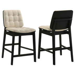 Redbridge Cream/Black Velvet Upholstered Counter Chair (Set of 2) by Coaster at Eve Furniture