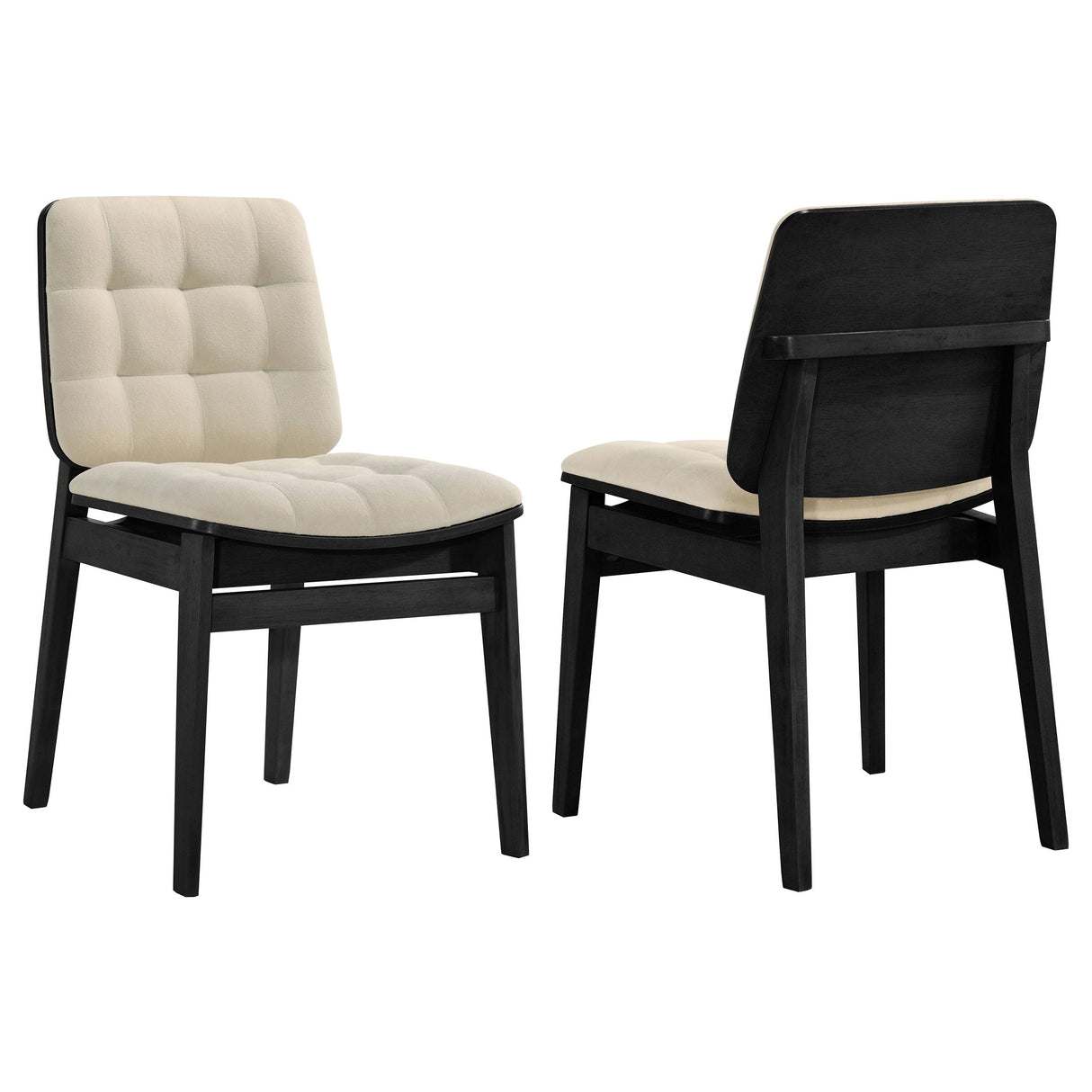 Redbridge Cream/Black Velvet Upholstered Side Chair (Set of 2) by Coaster at Eve Furniture