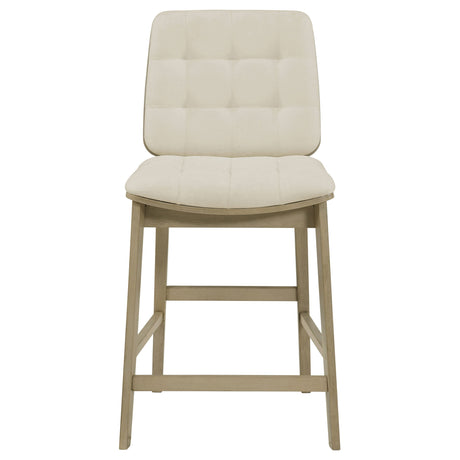 Redbridge Cream/Natural Oak Velvet Upholstered Counter Chair (Set of 2) by Coaster at Eve Furniture