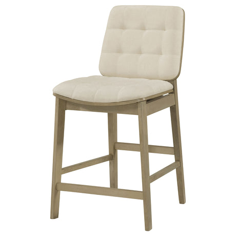 Redbridge Cream/Natural Oak Velvet Upholstered Counter Chair (Set of 2) by Coaster at Eve Furniture