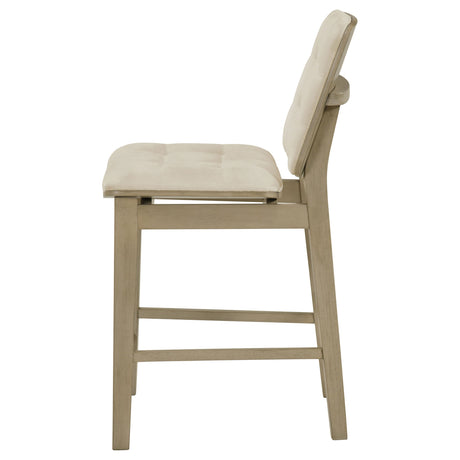 Redbridge Cream/Natural Oak Velvet Upholstered Counter Chair (Set of 2) by Coaster at Eve Furniture