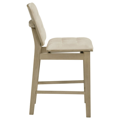 Redbridge Cream/Natural Oak Velvet Upholstered Counter Chair (Set of 2) by Coaster at Eve Furniture