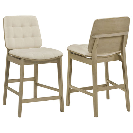 Redbridge Cream/Natural Oak Velvet Upholstered Counter Chair (Set of 2) by Coaster at Eve Furniture