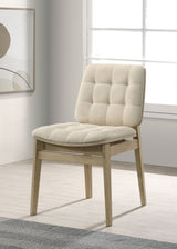 Redbridge Cream/Natural Oak Velvet Upholstered Side Chair (Set of 2) by Coaster at Eve Furniture
